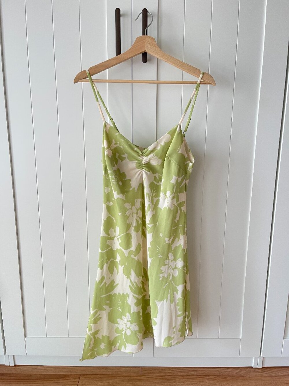 Green Floral Vacation Slip Dress